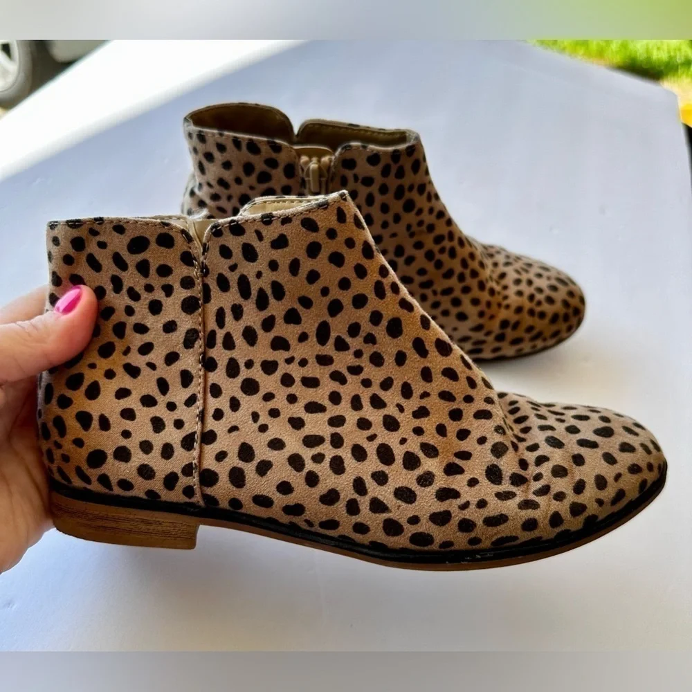 Cat & Jack Leopard Spot Animal Print Ankle Booties